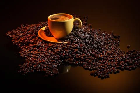 Coffee And Beans Stock Photos