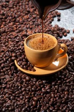 Coffee And Beans Stock Photos