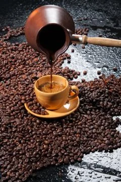 Coffee And Beans Stock Photos