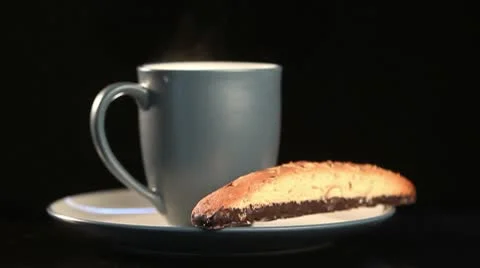 Coffee and Biscotti Stock Footage 10773608