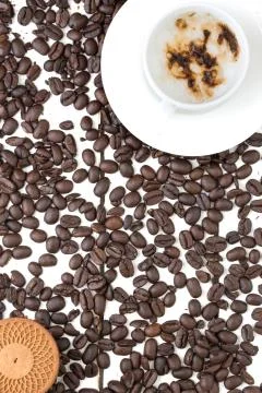 Coffee and biscuit background Stock Photos
