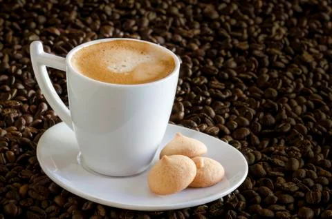 Coffee and biscuit Stock Photos