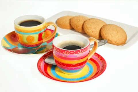 Coffee and biscuits Stock Photos