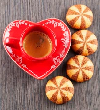 Coffee and biscuits Stock Photos