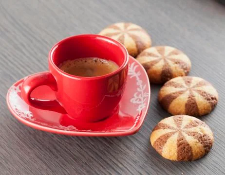 Coffee and biscuits Stock Photos