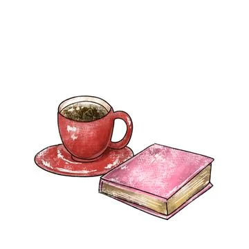 Coffee and book Stock Illustration