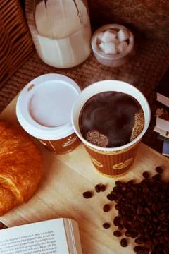 Coffee and book Stock Photos