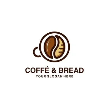 Coffee and bread coffe logo design inspiration Premium Vector Stock Illustration