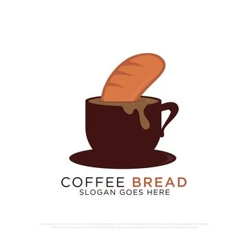 Coffee and Bread logo design vector,best for food and beverages cafe or res.. Stock Illustration