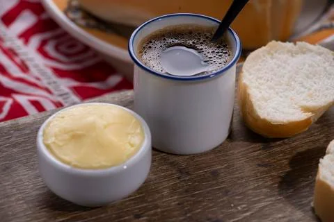 Coffee and bread Stock Photos