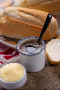 Coffee and bread Stock-Fotos