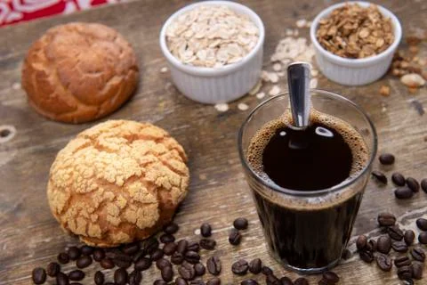 Coffee and bread Stock-Fotos