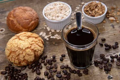 Coffee and bread Foto stock