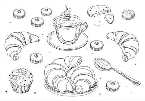 Coffee and breakfast Stock Illustration