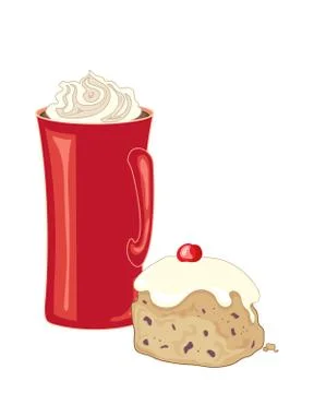 Coffee and cake Stock Illustration