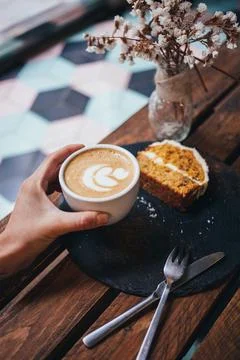 Coffee and cake Stock Photos
