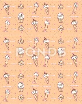 Coffee and cakes seamless background pattern Stock Illustration