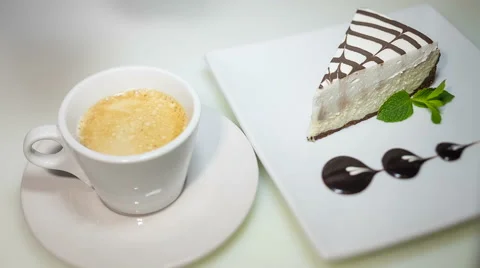 Coffee and cheese cake Video stock 68321961