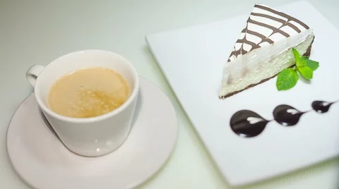 Coffee and cheese cake Video stock 68494240