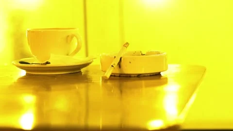 Coffee and cigarette (1) 動画素材 145822735