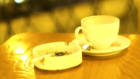 Coffee and cigarette (2) 動画素材 145822806
