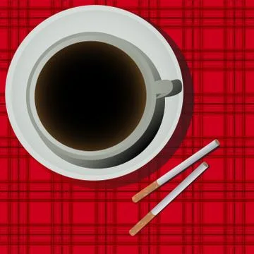 Coffee and cigarettes Illustrazione stock