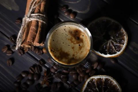 Coffee and cinnamon  Stock Photos