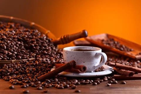 Coffee and cinnamon Stock Photos