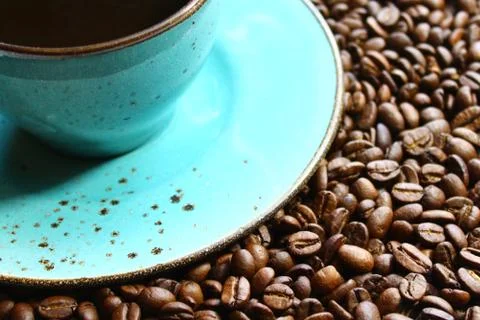 Coffee and coffee beans Stock Photos