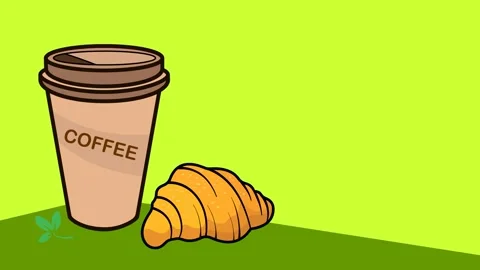 Coffee and croissant2 Stock Footage 153801855