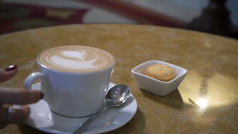 Coffee and cupcake on the table Stock Footage 109531750