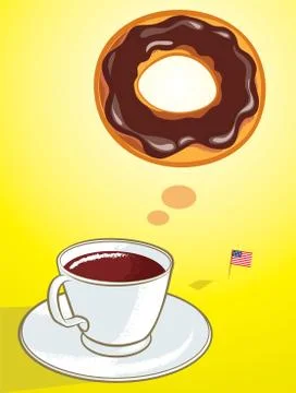 Coffee and Donut 스톡 일러스트