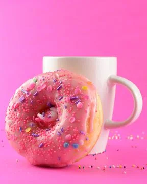 Coffee And Donut Stock Photos