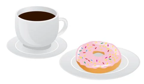 Coffee and donuts Stock Illustration