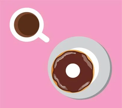 Coffee and donuts Stock Illustration