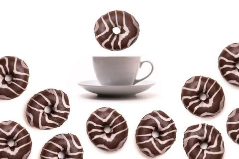Coffee and donuts Stock Photos