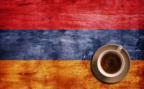 Coffee and flag Stock Photos