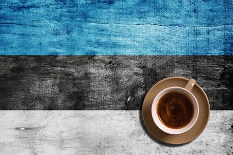 Coffee and flag Stock-Fotos