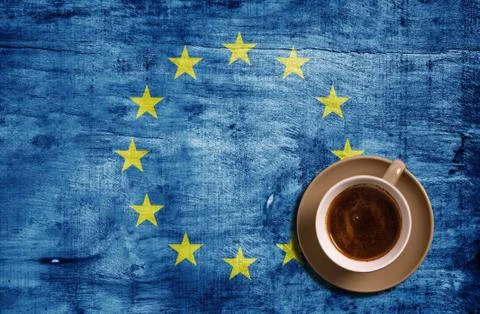 Coffee and flag Foto stock