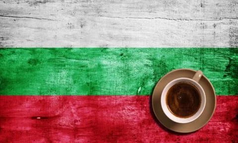 Coffee and flag Stock Photos