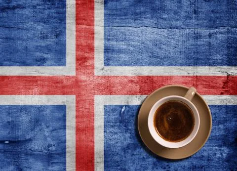 Coffee and flag Stock Photos