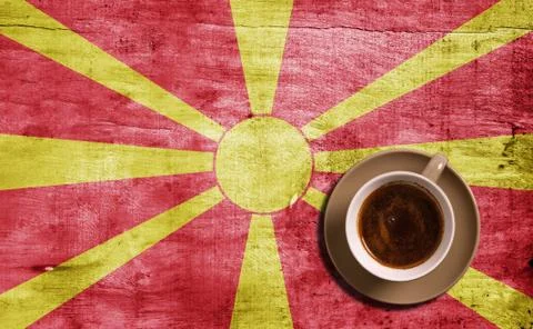 Coffee and flag Stock Photos