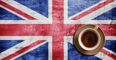 Coffee and flag Foto stock