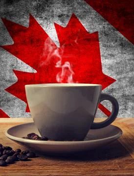 Coffee and flag Stock Photos