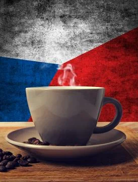 Coffee and flag Stock Photos