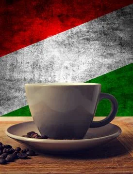 Coffee and flag Stock-Fotos