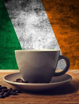 Coffee and flag Foto stock