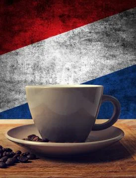 Coffee and flag Stock Photos