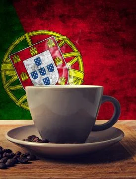 Coffee and flag Stock Photos