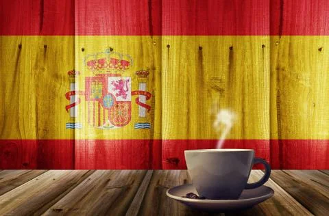 Coffee and flag of Spain Stock Illustration